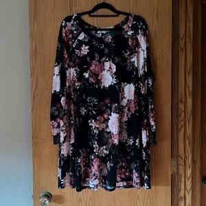 Egs Black and Pink Floral Dress Size 3XL
